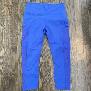 Royal blue Fabletics power hold 7/8 crop leggings